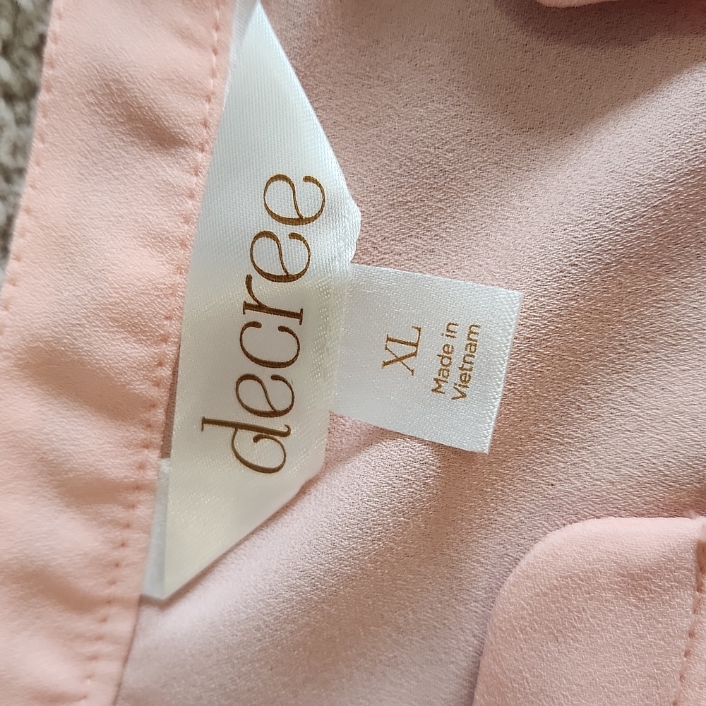 Decree Sheer Peach Blouse, XL - Picture 8 of 10